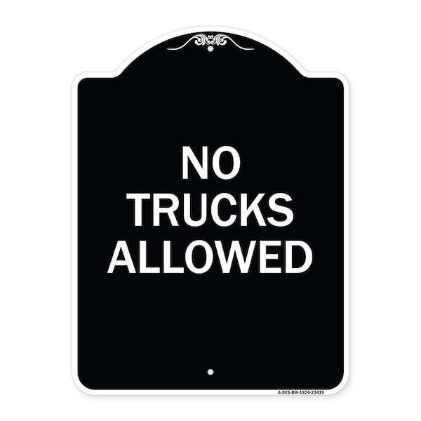 Signmission Parking Lot No Trucks Allowed Heavy-Gauge Aluminum Architectural Sign, 24" x 18", BW-1824-23419 A-DES-BW-1824-23419 - main